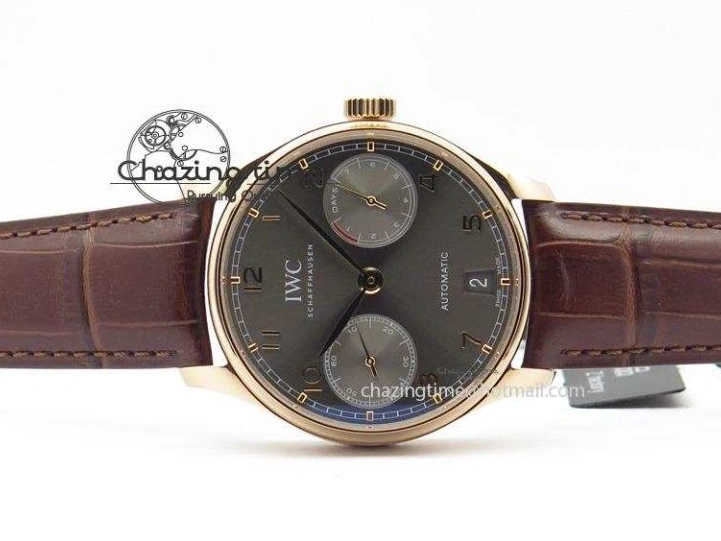 MIROTIME 0410 Unisex Portuguese Real PR RG IW500702 ZF 1:1 Best Edition On Brown Leather Strap A52010 V 7303